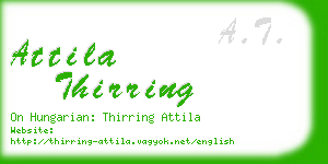 attila thirring business card